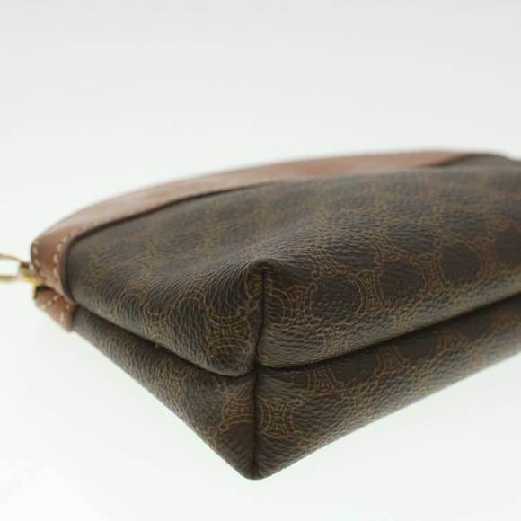 CELINE Macadam Canvas Pouch PVC Leather Brown Auth bs4236K - Picture 8 of 16